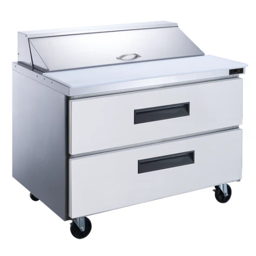 36" 2-Drawer Commercial Food Prep Table Refrigerator in Stainless Steel
