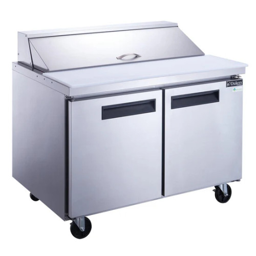 36" 2-Door Commercial Food Prep Table Refrigerator in Stainless Steel
