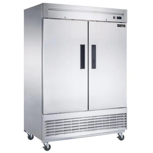 55" 2-Door Commercial Refrigerator in Stainless Steel