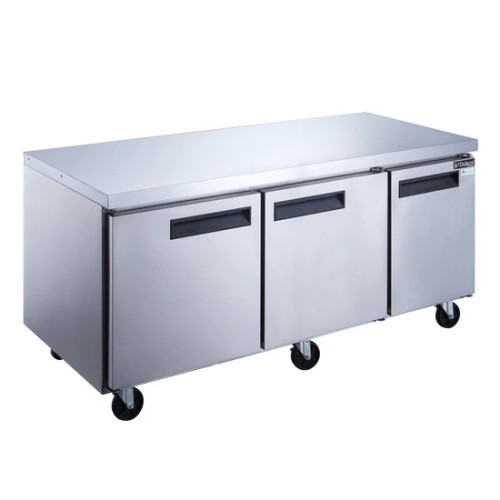 72" 3-Door Undercounter Commercial Freezer in Stainless Steel