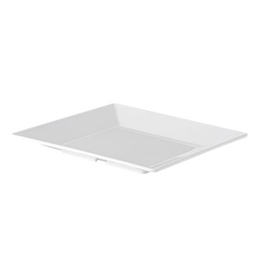 Square Plate – 12", White Melamine, 12/Case