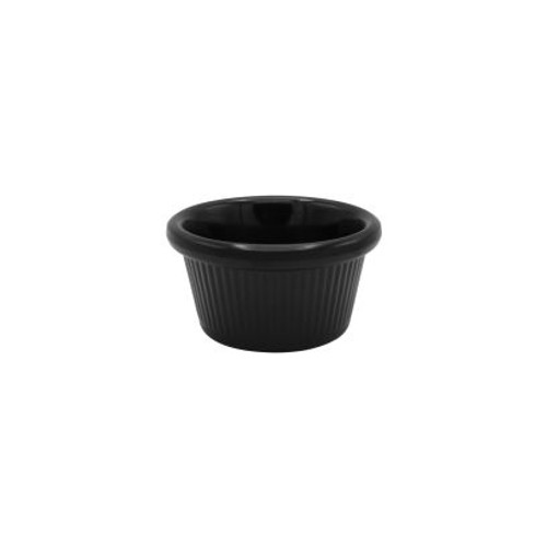Ramekin – 3 oz., Fluted Round, Black Melamine, 96/Case