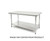 Work Table top board: SS430 under shelf/leg SS430 Dimensions: 96" x 24" x 34"
