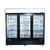 Black Cabinet Three (3) Glass Door Merchandiser Freezer 81" HINGED