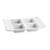 Rectangular 4-Compartment Tasting Tray – 8" x 6" x 1 1/8", Porcelain, 24/Case