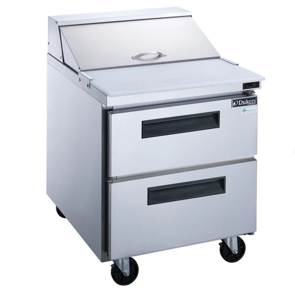 29" 2-Drawer Commercial Food Prep Table Refrigerator in Stainless Steel with Mega Top
