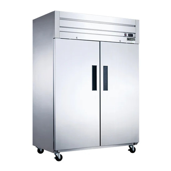 55" Commercial 2-Door Top Mount Freezer in Stainless Steel