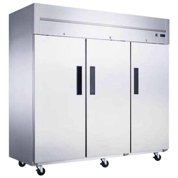 83" Commercial 3-Door Top Mount Freezer in Stainless Steel