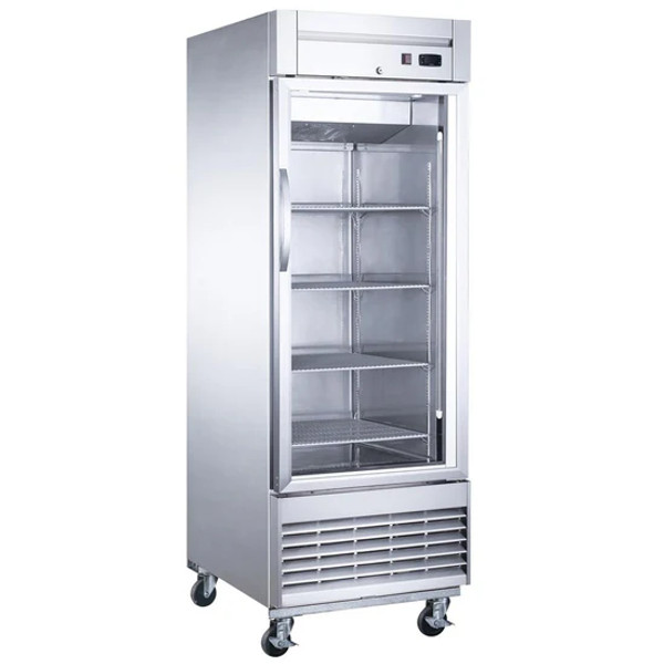 28" Bottom Mount Glass Single Door Commercial Reach-in Freezer