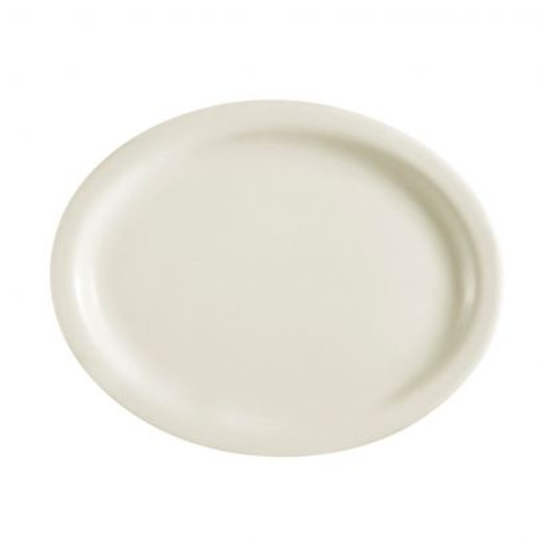 Oval Platter – Narrow Rim, American White China, 9 1/2" x 7 1/4", 24/Case