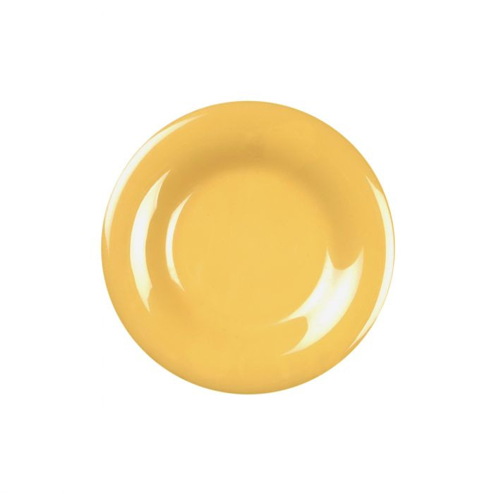 10-1/2" Diameter x 7/8" Height, Wide Rim Plate, Yellow - 12/case