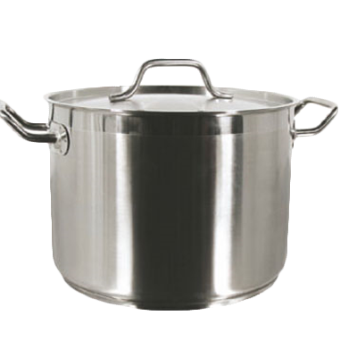 12 qt, 11-5/8" Diameter x 7-3/8" Height, 2-3/8" Welded Handle, Stock Pot with 11-5/8" Diameter x 1/2" Thickness Lid, Stainless Steel - 1/case
