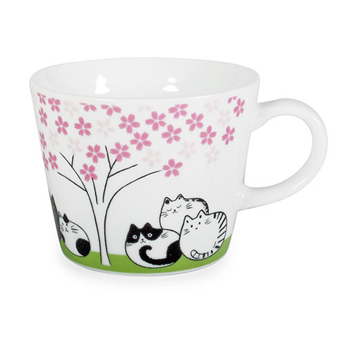 12oz 4"Dx3.25"H MUG-NEKO SAKURA - 1/case