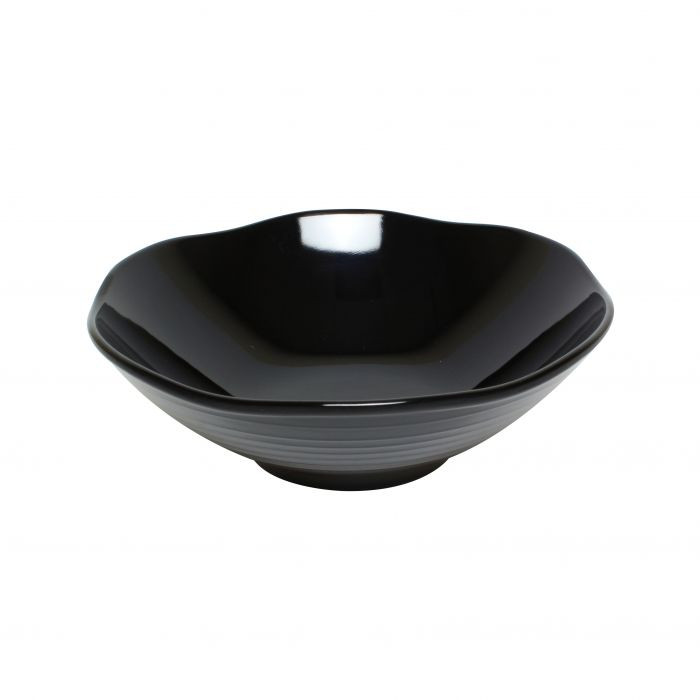 45 oz, 9" Diameter x 3" Deep, Wavy Soup Bowl, Classic Black Dinnerware - 12/case