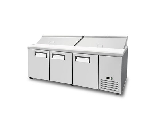 Sandwich Prep Table (side mounted) Dimensions: 93 3/16" x 32 1/4" x 42 5/16"