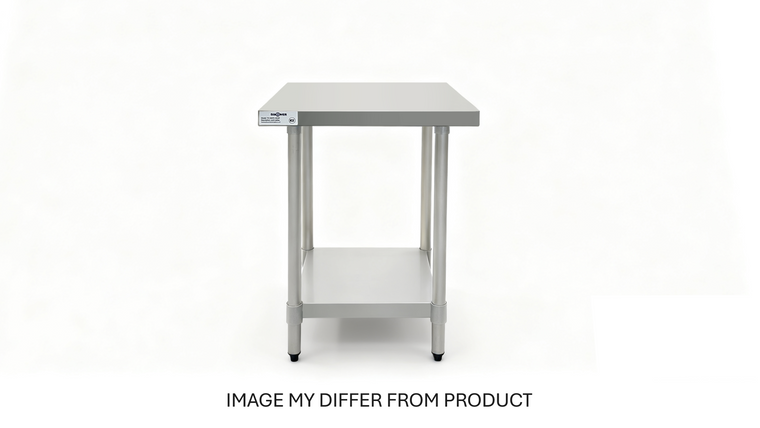 SS430 Table under shelf Galvanized leg Dimensions: 30" x 30" x 34"