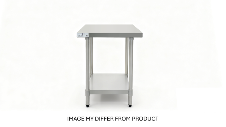 SS430 Table under shelf Galvanized leg Dimensions: 36" x 30" x 34"