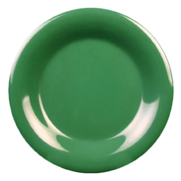 9-1/4" Diameter x 7/8" Height, Wide Rim Plate, Green Color/DOZEN