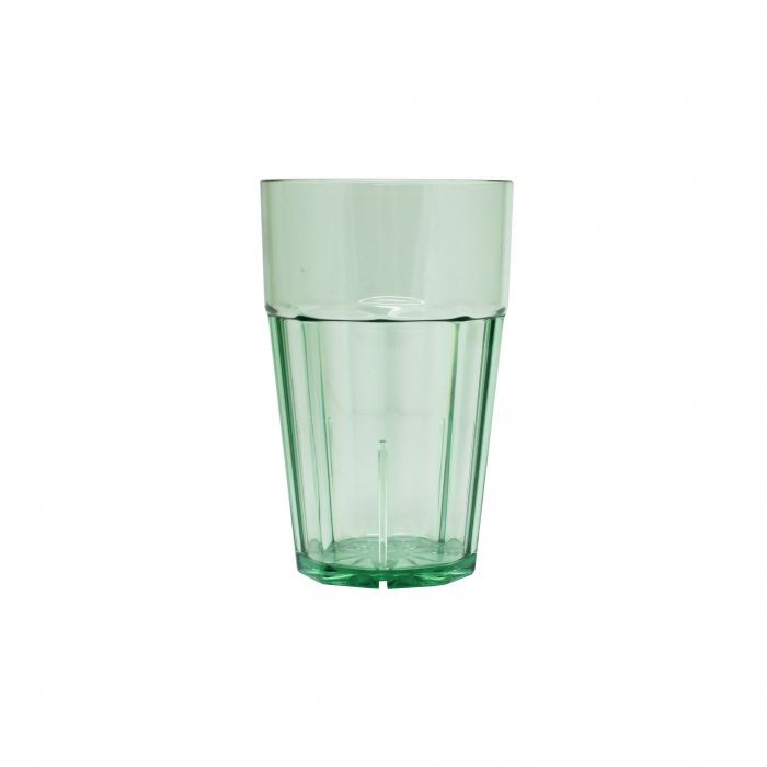 10 oz, 3" Diameter x 4-3/4" Height, Diamond Tumbler, Green Color, Polycarbonate, Stackable/DOZEN