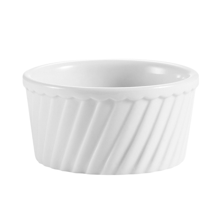 Porcelain Soufflé Bowl Fluted BoneW 8oz 4" - 3dz/case