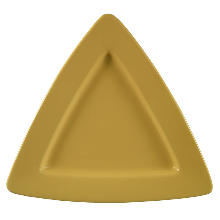 Stoneware Triangular Deep Plate Yellow 11 1/2" - 1dz/case