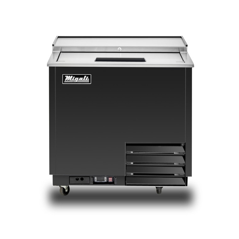 Migali C-GF36-HC 1 Section Competitor Series® Glass Chiller w/ 153 Mug Capacity - Black, 115v