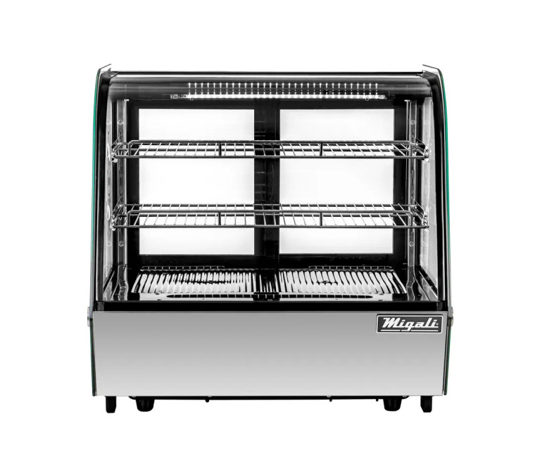 Migali C-42CTC-28 Countertop Refrigerated Display Case, 25-30"W, 4.2cuft, SS Door, 2ShSrv, 1/3H R290