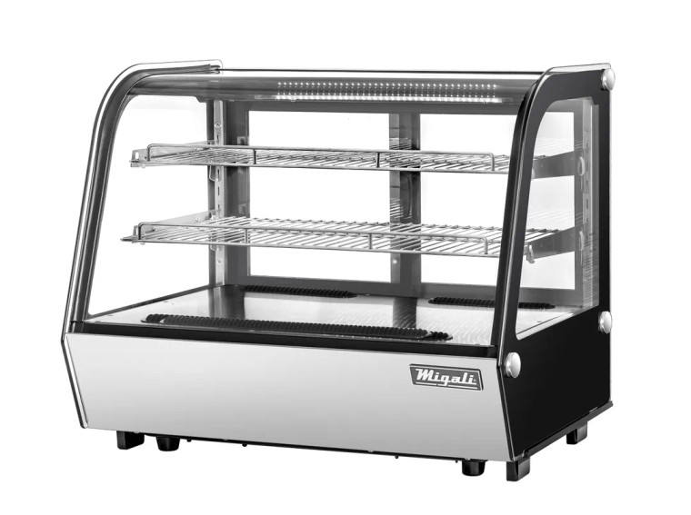 Migali C-56CTC-35 Refrigerated Case, 34" Wide, 5.7 cu ft, Steel, Glass Doors, 2 Shelves, LED, R290