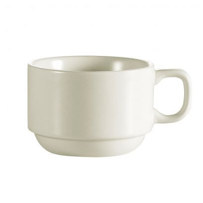 Rolled Edge Stackable Cup – 7 oz., Ivory (American White), China, 36/Case