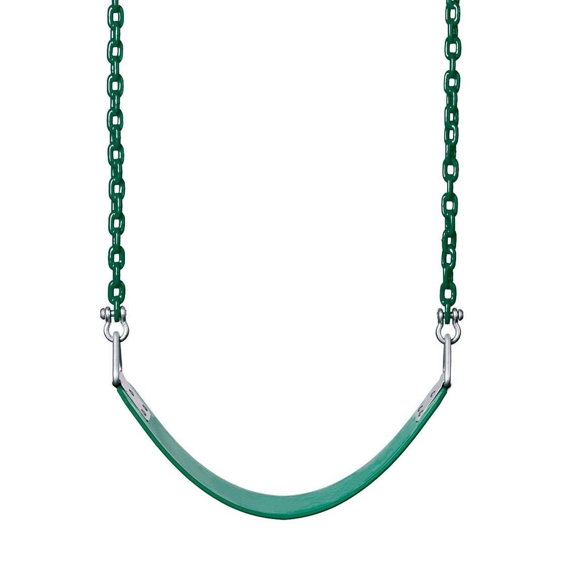 Basic Commercial Belt Swing Seat with 5'6" Plastisol Chain (S-022) - Green / Green