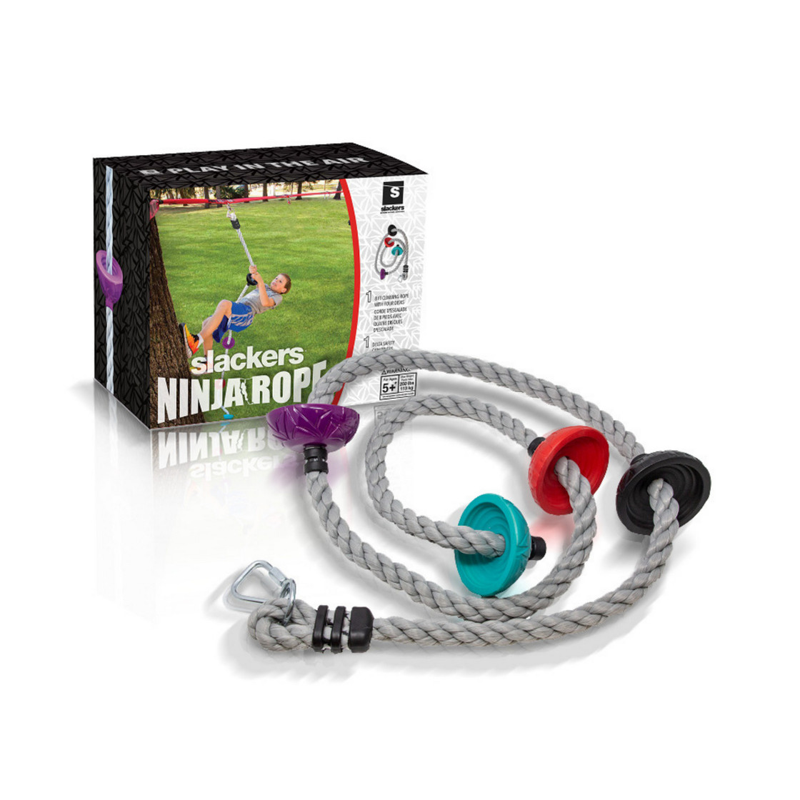 Slackers NinjaLine 7 ft Climbing Rope with Foot Holds (SLA-791M) Slackers NinjaLine 7 ft Climbing Rope with Foot Holds (SLA-791M)