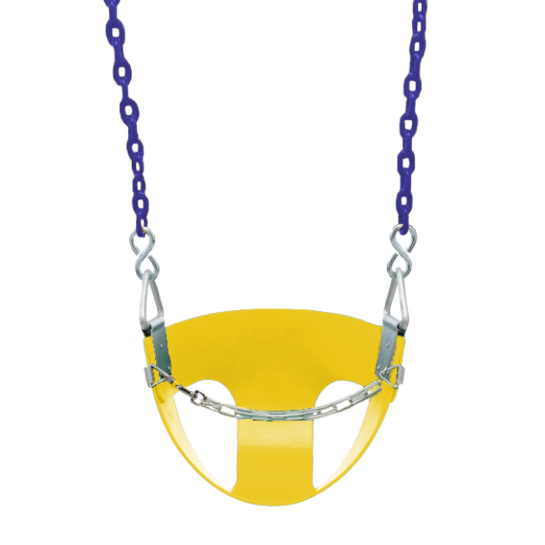 Commercial Half Bucket Swing Seat with 5'6" Fully Coated Chain (S-145)