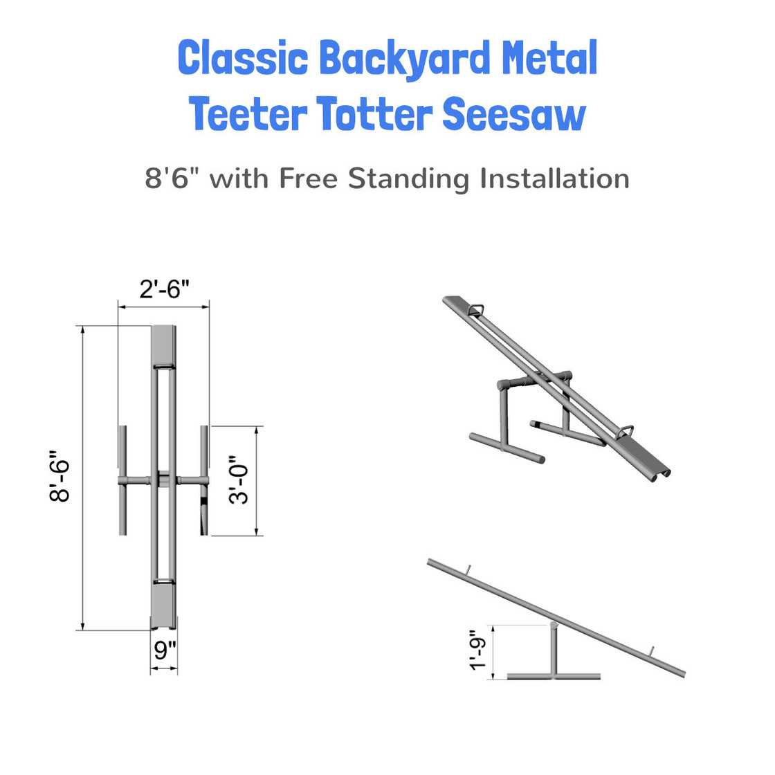 Classic Backyard Metal Teeter Totter Seesaw