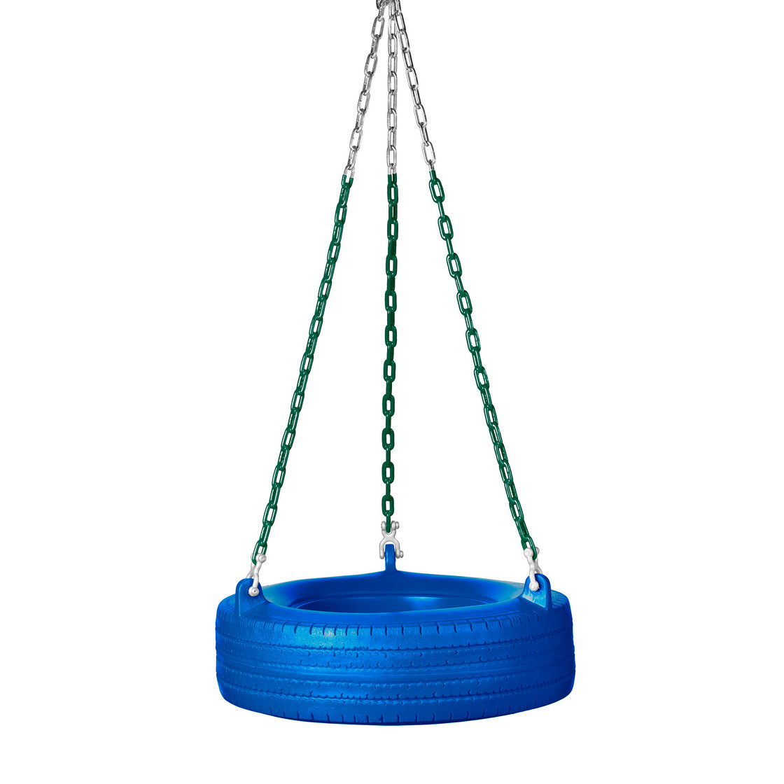 Plastic Tire Swing with 5'6" Heavy Duty Chain (PT-07) - Blue / Green