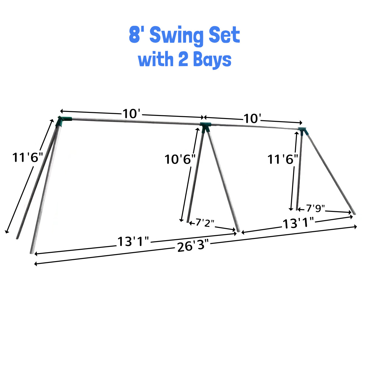 Standard 2 Legged End Frame Swing Set - SwingSetMall.com