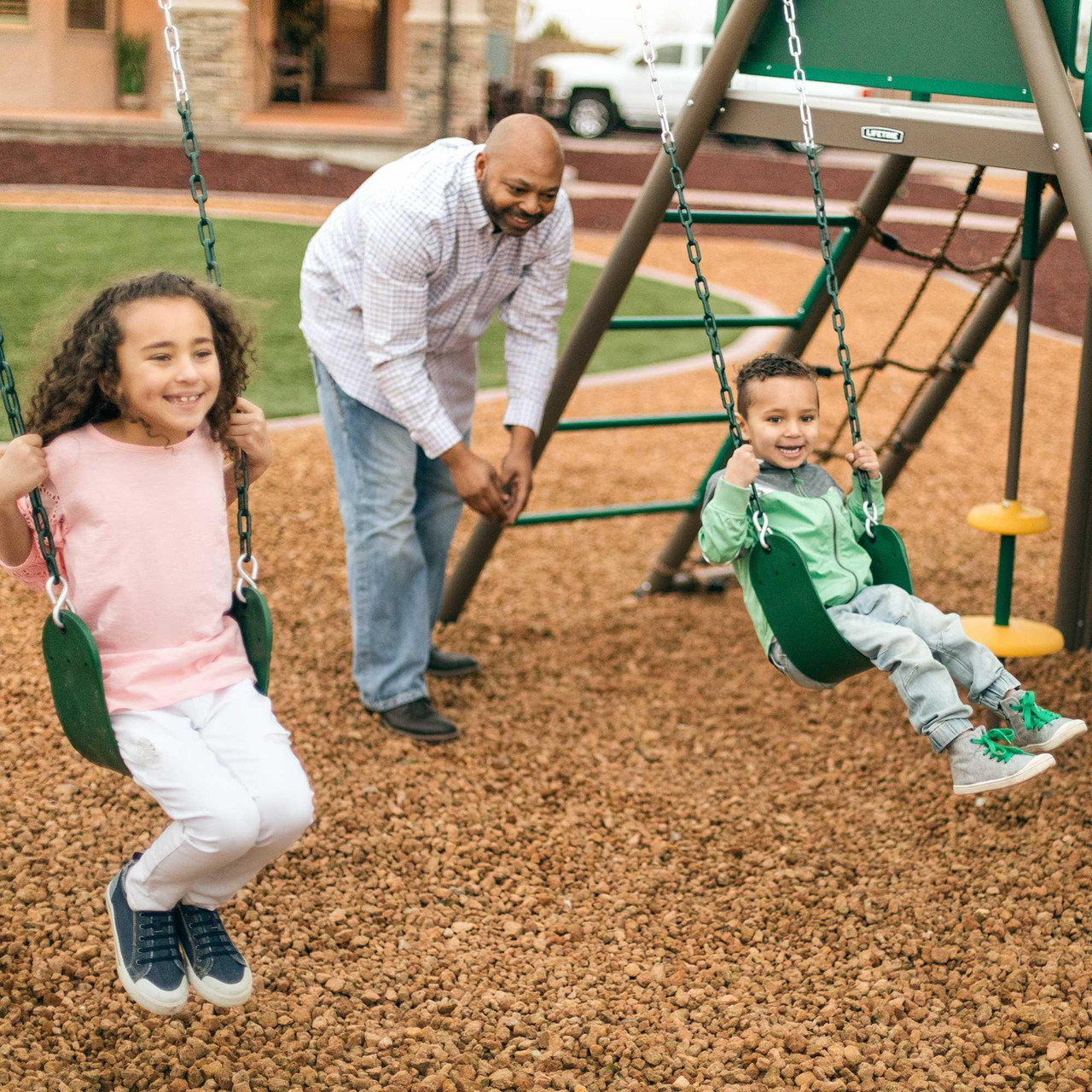 Lifetime Big Stuff Two-Slide Swing Set - SwingSetMall.com