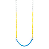 CoPoly Deluxe Residential Belt Seat with 8'6" Plastisol Chain (S-094R) - Blue / Yellow