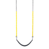 Basic Commercial Belt Swing Seat with 5'6" Plastisol Chain (S-022) - Black / Yellow