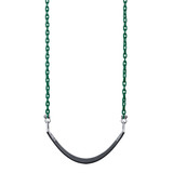 Basic Commercial Belt Swing Seat with 5'6" Fully Coated Chain (S-025) - Black/Green Basic Commercial Belt Swing Seat with 5'6" Fully Coated Chain (S-025) - Black/Green