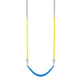 Basic Commercial Belt Swing Seat with 8'6" Plastisol Chain (S-024) - Blue/Yellow
