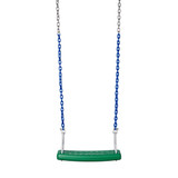 Molded Flat Swing Seat with Plastisol Chain (S-172) - Green / Blue