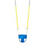 Commercial Full Bucket Swing Seat with 5'6" Plastisol Chain (S-272) - Blue / Yellow