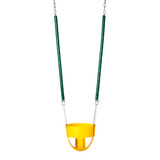 Commercial Full Bucket Swing Seat with 5'6" Soft Grip Chain (S-273) - Yellow / Green