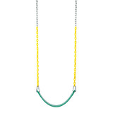 CoPoly Deluxe Residential Belt Seat with 5'6" Plastisol Chain (S-092R) - Green / Yellow