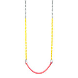 CoPoly Deluxe Residential Belt Seat with 5'6" Plastisol Chain (S-092R) - Red / Yellow