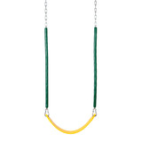 CoPoly Deluxe Residential Belt Seat with 5'6" Soft Grip Chain (S-093R) - Yellow / Green