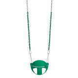CoPoly Half Bucket Swing Seat with 5'6" Plastisol Chain (S-132R) - Green / Green