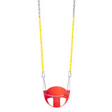 CoPoly Half Bucket Swing Seat with 5'6" Plastisol Chain (S-132R) - Red / Yellow