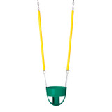 Commercial Full Bucket Swing Seat with 8'6" Soft Grip Chain (S-278) - Green / Yellow