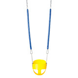 Residential Full Bucket Swing Seat with 8'6" Soft Grip Chain (S-268R) - Yellow / Blue